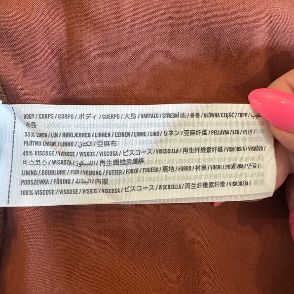 NWT Abercrombie & Fitch Linen Blend Polka Dot Mini Dress - M - Picture 7 of 8